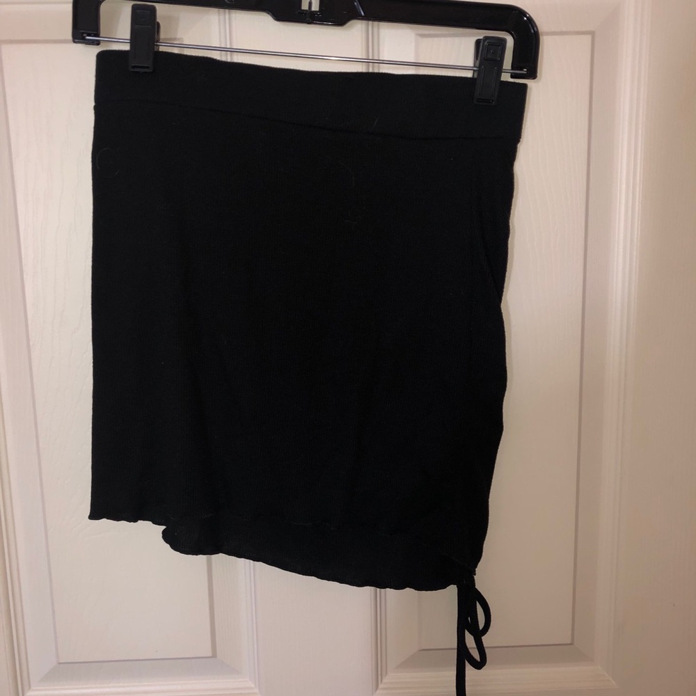 black mini skirt